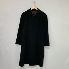 ヴィンテージ カシミア 100 ブラック ロング コート ユニセックス