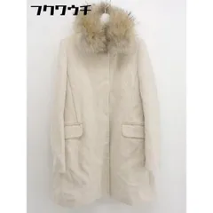 ■ ◎ BEAUTY & YOUTH UNITED ARROWS ラクーンファー付 比翼 ウール コート サイズS ベージュ系 レディース  【1109080002634】