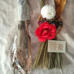 流木　しめ縄リース　お正月後はドライフラワーリース　2way