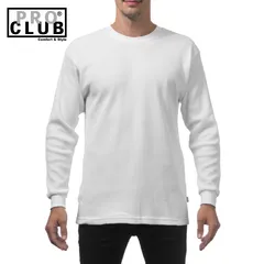 [新品] Pro Club プロクラブ サーマル ロンT ホワイト Men's Heavyweight Cotton Long Sleeve Thermal Top