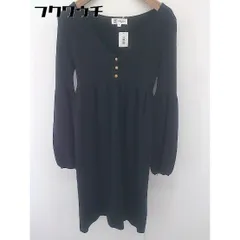 ◇ MK MICHEL KLEIN エムケーミッシェルクラン ウール ニット 長袖 膝丈 ワンピース サイズ38 ブラック レディース  【中古】 【1109150010781】