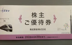 最新　東武鉄道株主優待券