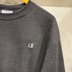 古着　L  チャンピオン　champion ワンポイントロゴ　スウェット　クルーネック　グレー