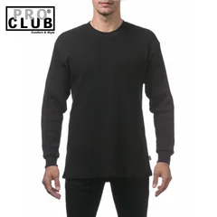 [新品] Pro Club プロクラブ サーマル ロンT ブラック Men's Heavyweight Cotton Long Sleeve Thermal Top