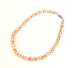 ピンク 珊瑚ネックレス シルバー金具
