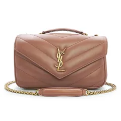 サンローラン LOULOU シェブロンキルティング スモール チェーン 2WAY ショルダーバッグ 斜め掛け マテラッセ ラムスキン レザー オルテンシア ピンク アンティークゴールド金具 801437 箱付 SAINT LAURENT（未使用　展示品）