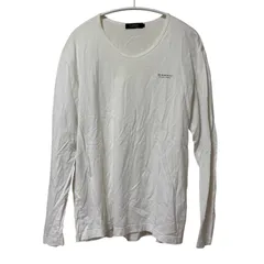 RE339 BURBERRY BLACK LABEL バーバリー 長袖カットソー ロンT ロゴ刺繍入りホワイト メンズ 3サイズ