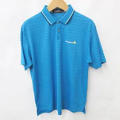 ルコックスポルティフ le coq sportif ポロシャツ ゴルフ スポーツウェア ロゴ 半袖 ボーダー 速乾 青 黒 ブルー ブラック LL