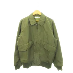 ユニクロ UNIQLO × ジェイダブリューアンダーソン JWアンダーソン J.W.ANDERSON パデッドショートブルゾン フライトジャケット ステンカラー ジップアップ 中綿 ロゴ刺繍 ミリタリー M 緑 グリーン 311-452493 
