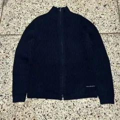 カルバン・クライン (Calvin Klein) ネイビー ジップアップ ニット