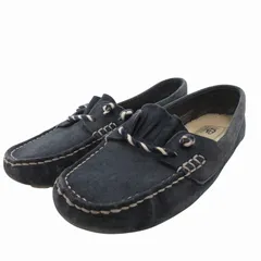 アグ オーストラリア UGG australia モカシン スリッポン スエード ムートン 23.5cm 紺 ネイビー F8014L /FF ■GY01