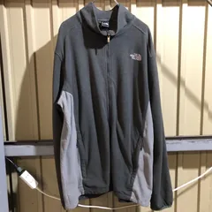 1079 THE NORTH FACE フリースジャケット グレー XXL ザ・ノースフェイス フルジップ アウトドア ワンポイント 刺繍ロゴ 古着卸 アメリカ仕入