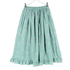 SM2 サマンサモスモス 花柄 ミモレ丈 フレアスカート F グリーン レディース 古着