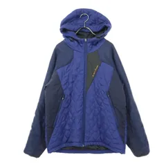 goslow caravan ゴースローキャラバン ロゴ 長袖 フード 中綿ジャケット 3 ブルー メンズ 古着