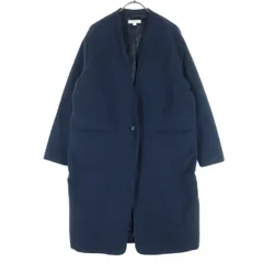 niko and... ニコアンド 長袖 ノーカラーコート 4 ネイビー レディース 古着