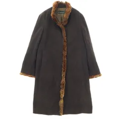 美品 Allegri アレグリ 日本製 長袖 アンゴラ コート 11AR ブラウン レディース 古着