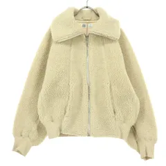 美品 UNIQLO U ユニクロユー 長袖 ジップ ボアジャケット L ベージュ系 レディース 古着