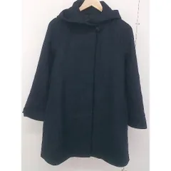 ■ ADAM ET ROPE アダムエロペ ウール混 フート付き 長袖 コート サイズ36 ネイビー レディース  【中古】 【1204250003401】