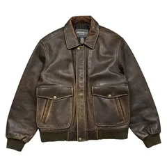 エディーバウアー　レザージャケット　白タグ　襟付　牛革 Eddie Bauer エディーバウアー 良質 レザー ジャケット ダークブラウン