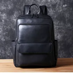 新品未使用 h 【上質フルグレイン本革 メンズリュック】 頭層牛革 ビジネス 通学 15.6インチPC収納 大容量 旅行バッグ カジュアル シンプル