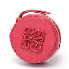 ロエベ / LOEWE　クッキーポーチ ミニ / キーリング付き コインケース　レザー　ピンク 【中古】 商品番号 S-159567