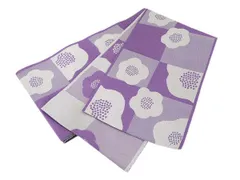 着物美人 送料込み 浴衣帯 長尺 日本製 半幅帯 半巾帯 細帯 四寸帯 夏帯 帯 浴衣帯紫 半幅帯紫 浴衣帯白 浴衣帯市松 半幅帯市松 浴衣帯くすみ 半幅帯くすみ 浴衣半幅帯 浴衣帯女性 半幅帯女性 浴衣帯女の子 【 紫 白系 市松梅 】m461206k7