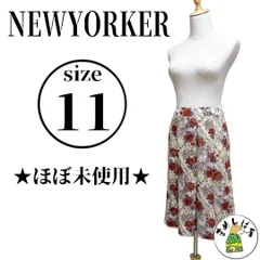 NEWYORKERニューヨーカー【11】フレアロングスカート 花柄 L 春夏