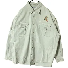 XL コロンビア ボタンダウン アウトドア ワンポイント 刺繍 グレー系 オーバーサイズ シャツ レディース ユニセックス メンズ 古着 長袖