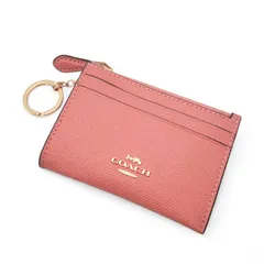 COACH コーチ パスケース コインケース キーリング 馬車ロゴ ゴールド金具 レザー コーラルピンク M2131 通勤通学 ギフト プレゼント 贈り物