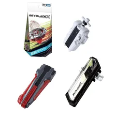 ベイブレードX BX-38 クリムゾンガルーダ + BX-41 ラバーカスタムグリップ ガンメタVer. + BX-28 ストリングランチャー ホワイトVer. + BX-09 ベイバトルパス