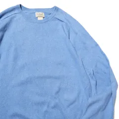 00's 10's LLビーン カシミア混 クルーネック コットン ニット セーター (XL) 水色杢系 無地 00年代 旧タグ オールド L.L.Bean アウトドア アメリカ古着 USED ビンテージ ヴィンテージ