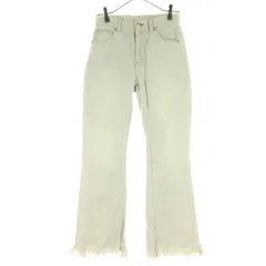 X-girl エックスガール ワンポイント刺繍 裾切りっぱなし フレアパンツ XS グレー レディース 古着