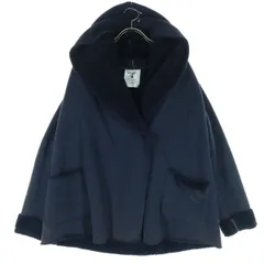 niko and... ニコアンド 裏ボア 長袖 ショールカラー コットンジャケット ネイビー レディース 古着