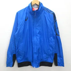 G■アシックス/asics フルジップジャケット/スポーツウェア【L】青/men's/63【中古】■