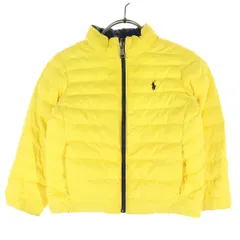 POLO ポロ リバーシブル 中綿ジャケット 110 イエロー RALPH LAUREN ネイビー キッズ 古着