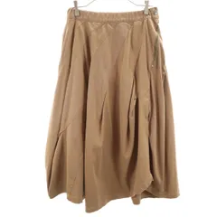mercibeaucoup. メルシーボークー ミディ丈 フレアスカート 2 ベージュ レディース 古着