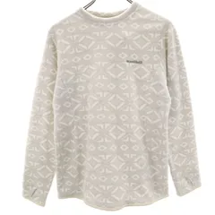 美品 mont-bell モンベル 総柄 長袖 ライト スウェット XL グレー フリース アウトドア レディース 古着