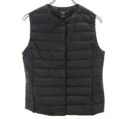 美品 UNIQLO ユニクロ ウルトラライト ダウンベスト M ブラック 収納袋付き レディース 古着