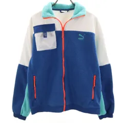 PUMA プーマ フリースジャケット S ブルー系 メンズ 古着
