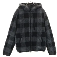 CAMP7 キャンプセブン チェック柄 ボアジャケット L グレー レディース 古着