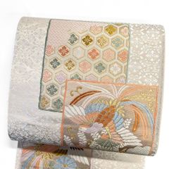 未着用 袋帯 洒落帯 全通 板締め 花織 横縞 縦縞 着物 115 p ms - メルカリ