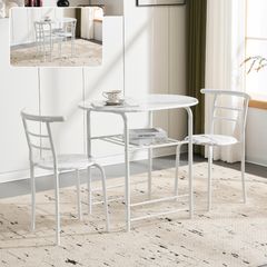 新品未使用箱不良 山善 ほっこりカフェダイニング3点 BDS-3(WW/MWH