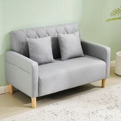  ソファー 二人がけソファー 2人掛け 幅103cm 脚高さ13cm リビングソファ 肘付き ロボット掃除機も通れる  かんたん組立 1人用にも おしゃれ かわいい 枕付き 取り外し可能な脚   