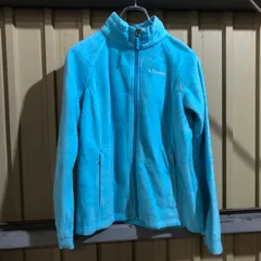 1088 Columbia フリースジャケット 水色 L コロンビア フルジップ ワンポイント 刺繍ロゴ アウトドア 古着卸 アメリカ仕入
