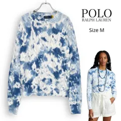 M25104/ 現行タグ POLO RALPH LAUREN ポロ ラルフローレン コットン タイダイ ケーブル ニット セーター サイズM