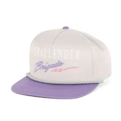 【新品】CHALLENGER チャレンジャー キャップ | 23SS シグネチャーロゴ 5パネルキャップ (SIGNATURE CAP) | グレー パープル | ブランド 帽子 スナップバック【メンズ】