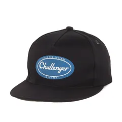 【新品同様】CHALLENGER チャレンジャー キャップ | オーバルロゴ 5パネル キャップ (WORK LOGO TWILL CAP) | ブラック 黒 | ブランド 帽子 スナップバック【メンズ】【中古】