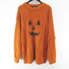 ジェラートピケオム GELATO PIQUE HOMME ルームウェア ナイトウェア セットアップ ハロウィン限定 パンプキン かぼちゃ 長袖 カットソー ロングパンツ ボーダー L オレンジ系