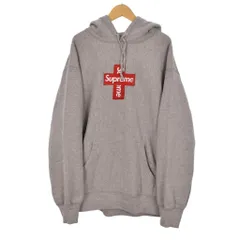 シュプリーム SUPREME Cross Box Logo Hooded Sweatshirt クロスボックスロゴ パーカー フーディー L グレー ☆AA★