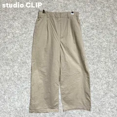 studio CLIP クリーム色 ワイドパンツ コットン混紡 Mサイズ